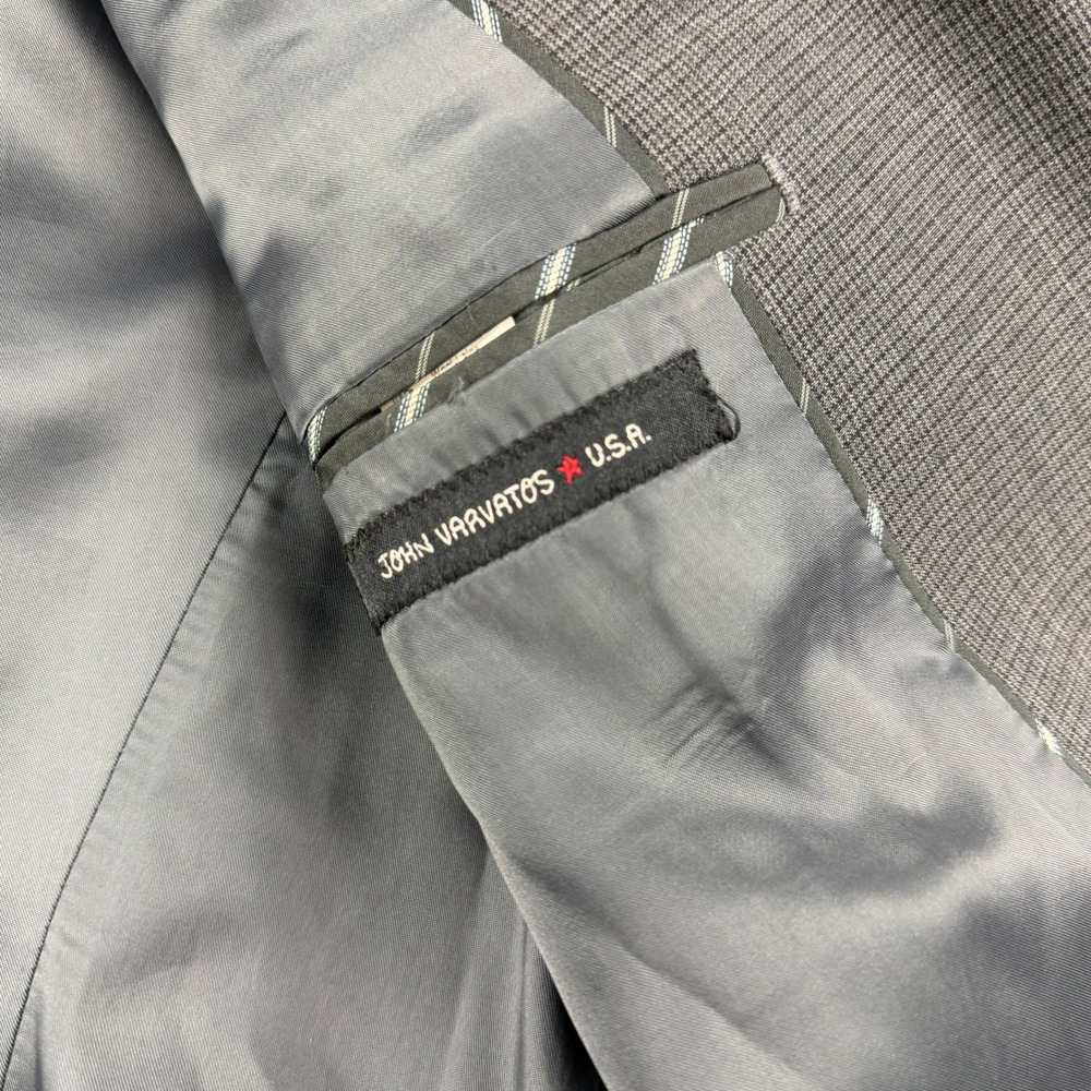John Varvatos Blazer Mens 38R Grey Wool Micro Check Sport Coat L526659B Canada - Picture 3 of 12